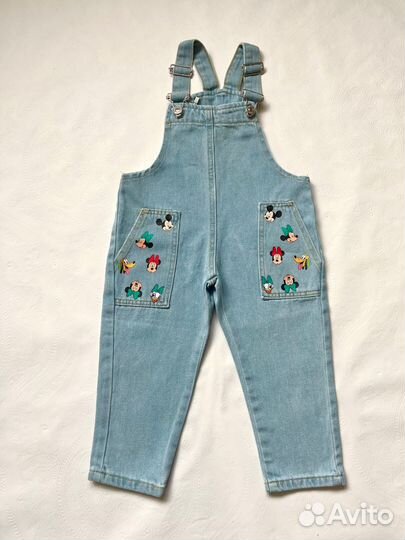 Джинсовый комбинезон на девочку 98 новый