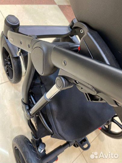 Коляска AIR 2в1 (bexa) черная кожа+серебряный
