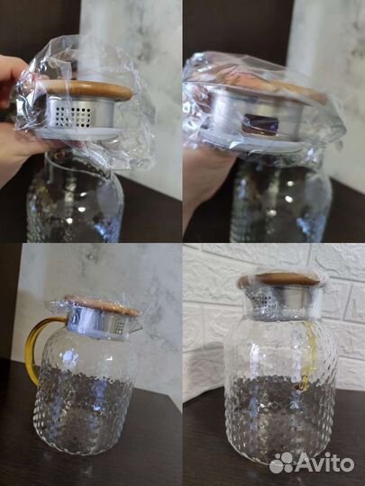 Чайник-кувшин стеклянный+кружки