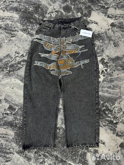 Джинсы широкие прямые Y/Project Paris Best Patch