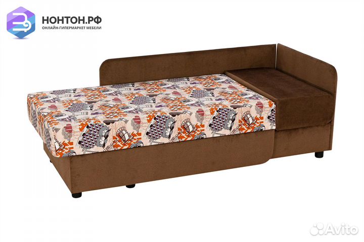 Тахта Вена малая коричневая / принт совы