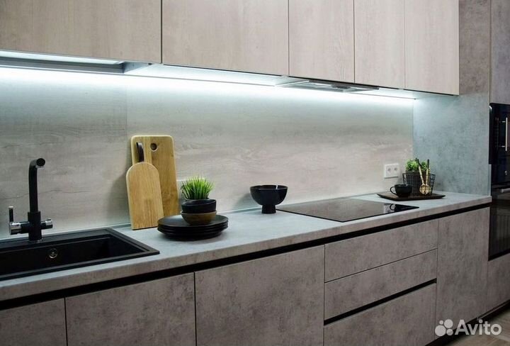 Прямая кухня с мдф фасадами