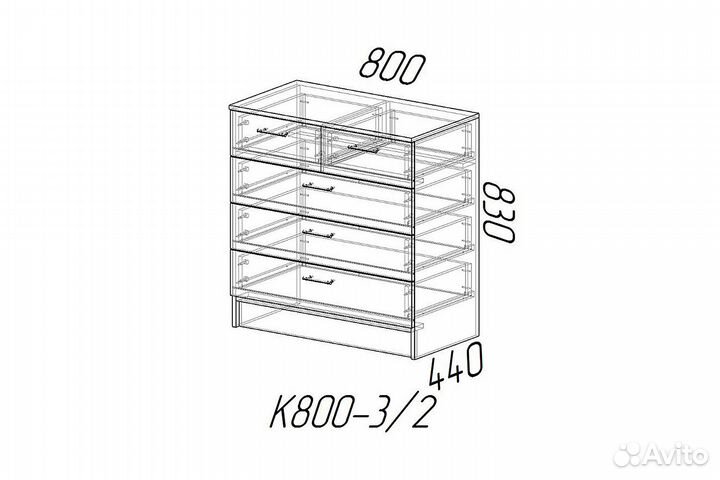 Комод К800 3/2