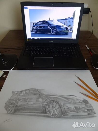 Картина рисунок Subaru подарок мужчине субаристу