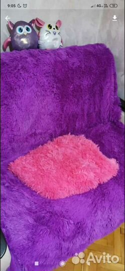 Плед пушистый травка