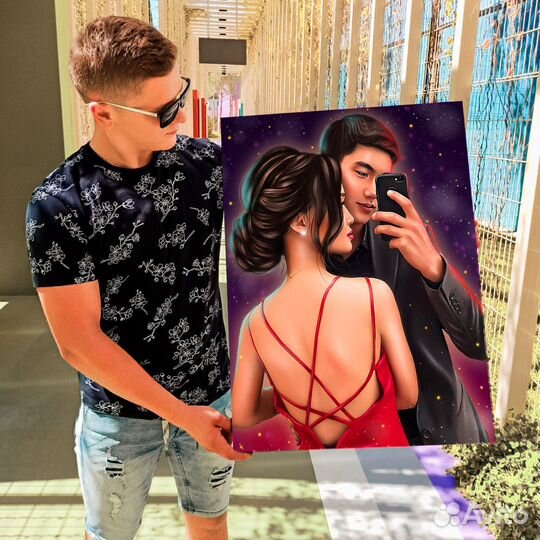 Печать фото на холсте / портрет по фото/ картина