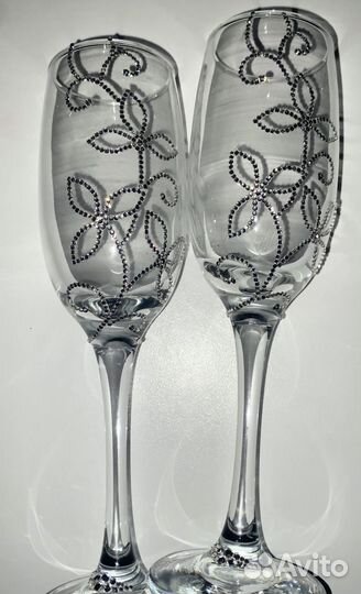 Свадебные бокалы ручной работы