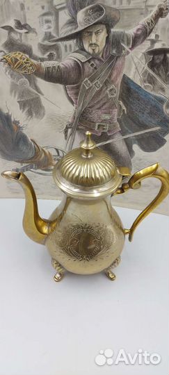 Антикварный кофейник бронза