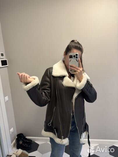 Дубленка авиатор женская