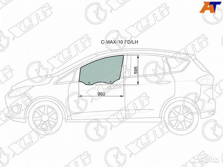 Стекло двери передней левой Ford C MAX