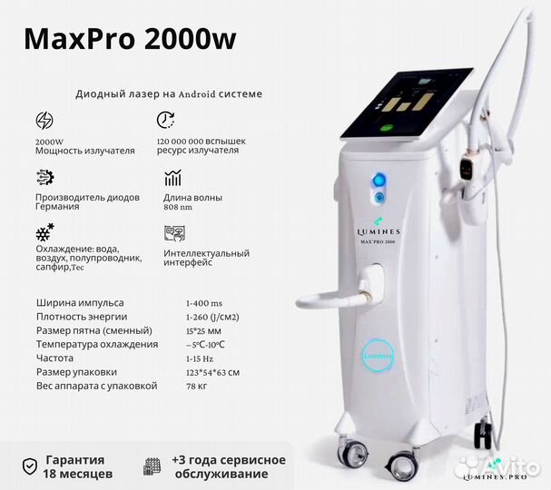 Диодный лазер Лю'Минес Max’Pro 2000вт