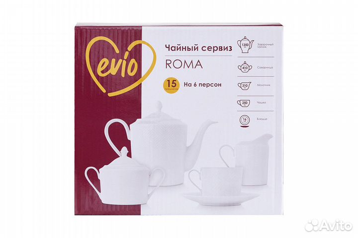 Чайный сервиз на 6 персон evio Roma