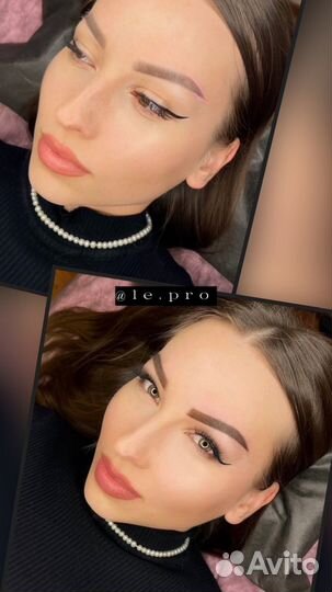 Пудровое напыление бровей, перманентный макияж