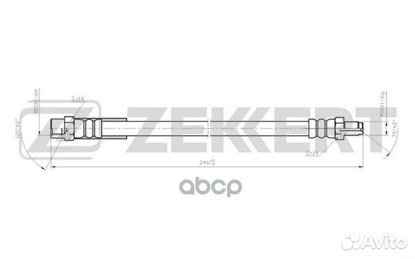 Шланг тормозной задний Audi 100 III IV 84- 80