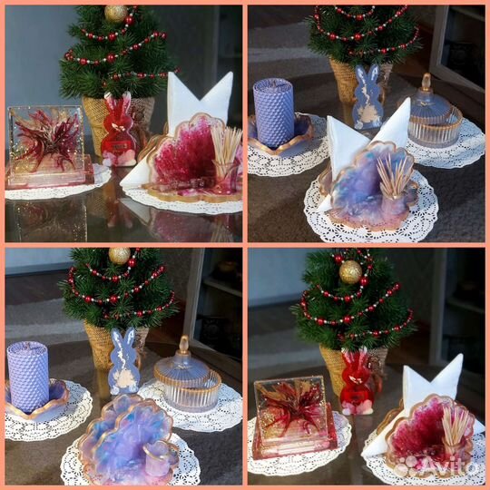 Салфетница с вазочкой под зубочистку