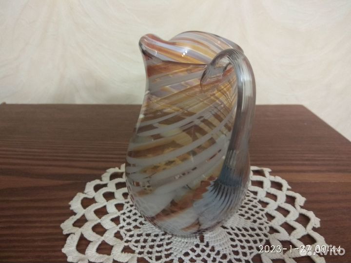 Кувшинчик из цветного стекла СССР