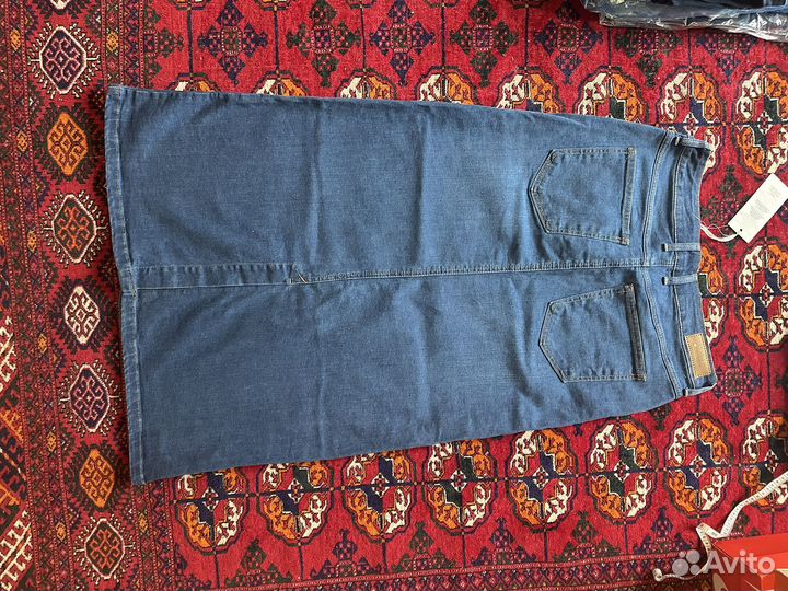 Джинсовая юбка длинная xl
