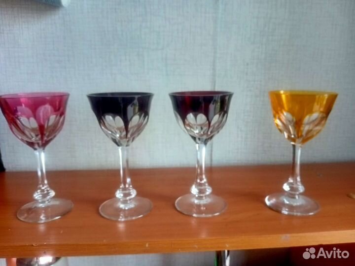 Фужеры из цветного хрусталя ГДР