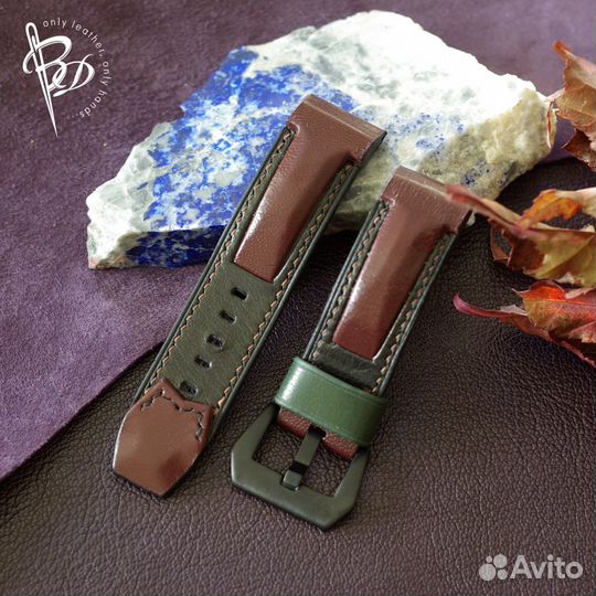 Эксклюзивный кожаный ремешок для часов. Handmade