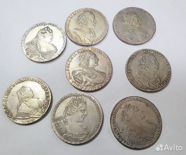 Монеты Екатерина, Пётр III, Анна и т.д