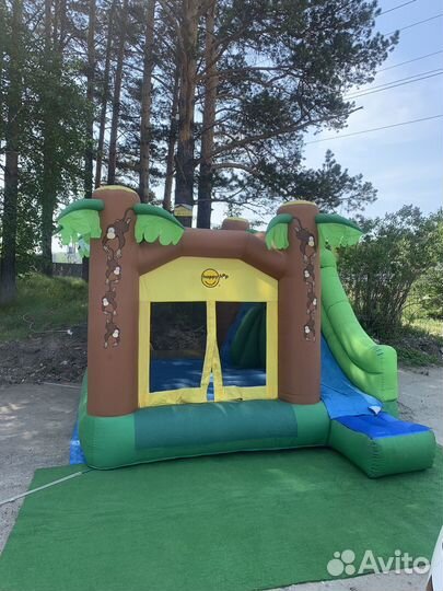 Детский надувной батут с горкой