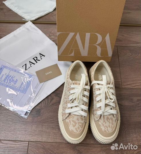 Кеды женские Zara бежевые