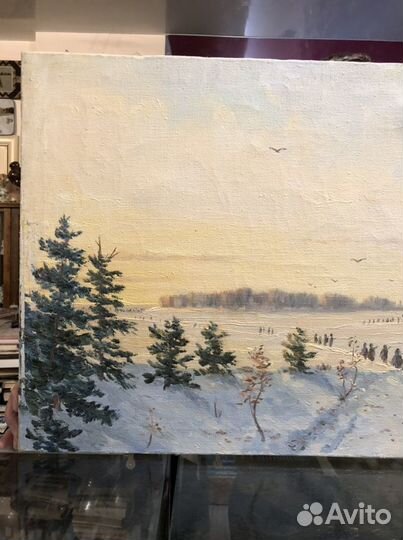 Картина. Зимняя рыбалка