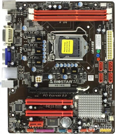 Материнская плата BioStar H61MH LGA 1155 PCI-E+Dsu