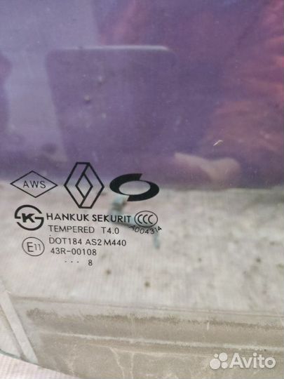 Стекло двери переднее правое Renault Koleos hyoc