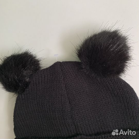 Новая шапка h&m с помпонами для девочки 62-68