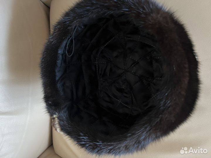 Берет норковый комбинированный