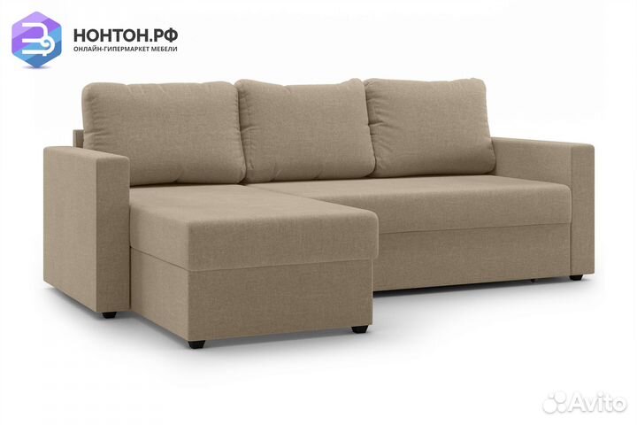 Диван угловой дельфин Торонто бежевый