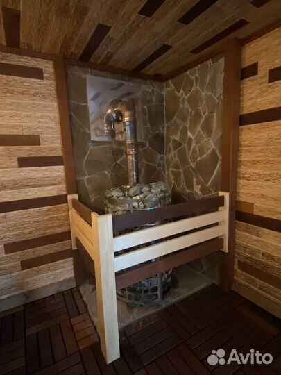 Баня на дровах с бассейном