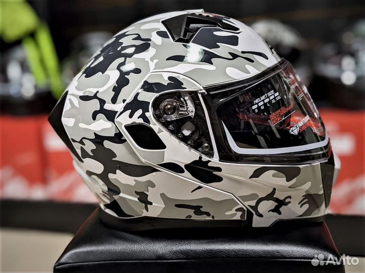 Мото шлем модуляр с очками AIM камуфляж новый