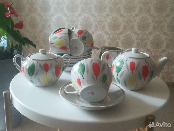 Чайный сервиз фарфор СССР Винтаж