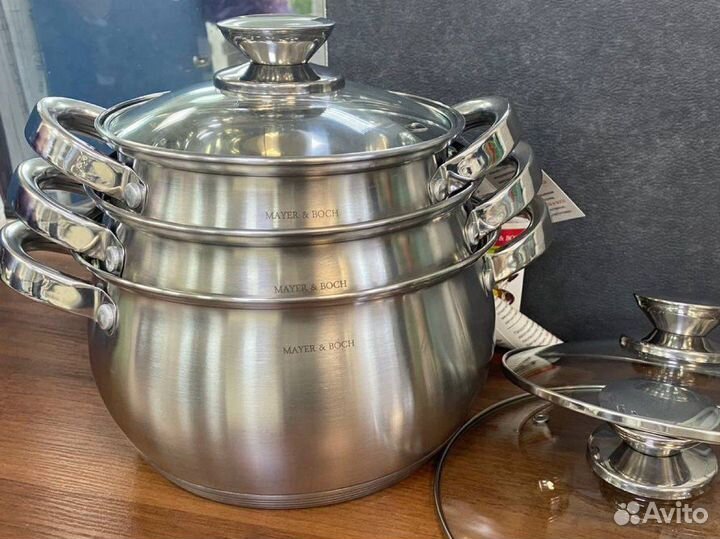 Набор кастрюль новый посуда из нержавейки баки
