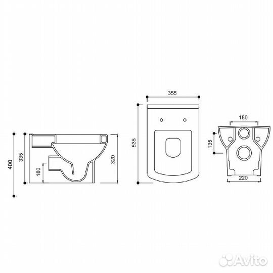 Унитаз подвесной Gural Vit Nero NE04DAK00