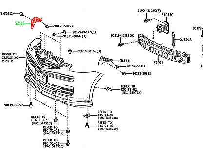 Крепление бампера переднее правое Toyota Ractis
