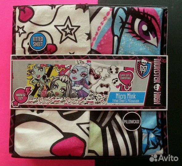 Комплект наволочка и простынь Школа Монстров