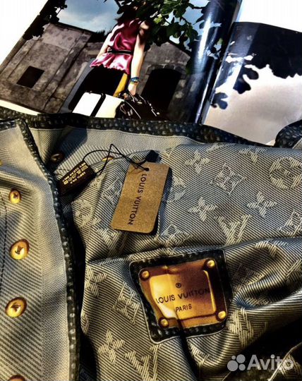 Платок шаль шарф Louis Vuitton Джинсовая симфония