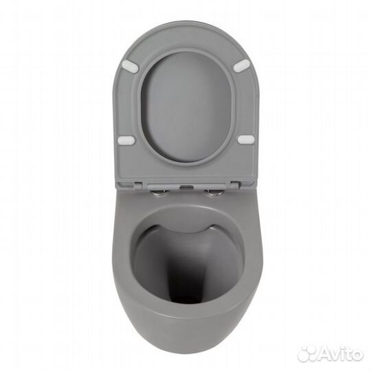 Унитаз подвесной BelBagno Colorato Grey BB062CHR-GR/BB062SC-GR с крышкой-сиденьем микролифт