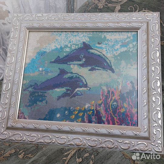 Картина вышитая крестом ручная работа