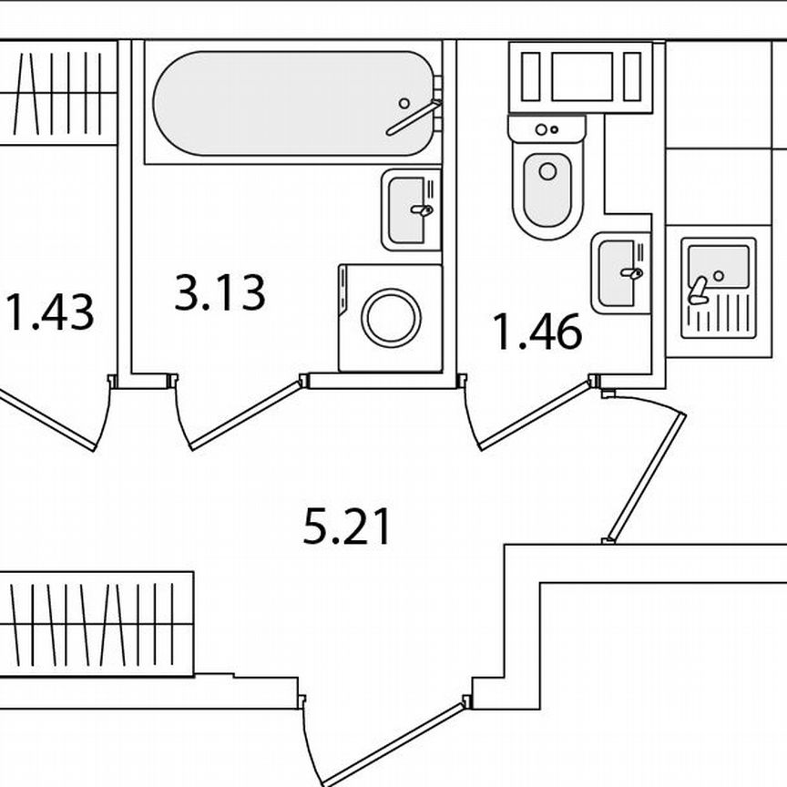 1-к. квартира, 38,6 м², 9/9 эт.