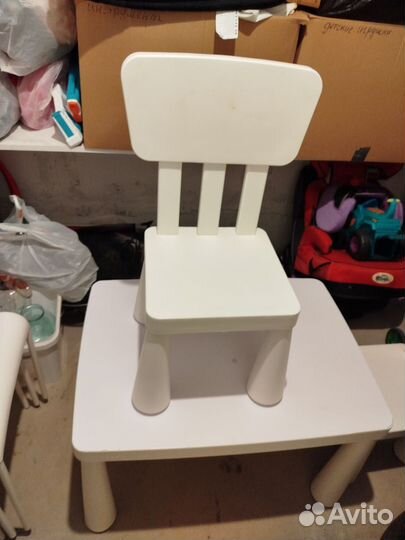 Детский стол и стулья IKEA маммут