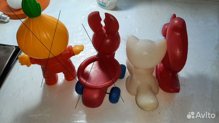 Пластиковые игрушки СССР - Кот Белка 2 шт