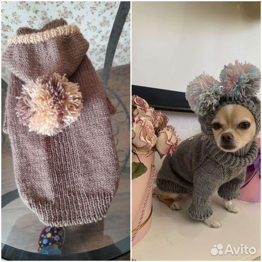 Свитера и платьице для маленькой собачки