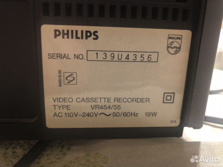 Видеомагнитофон philips vr455/55