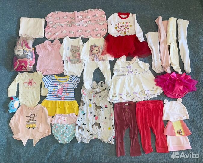 Вещи пакетом на девочку 56-80 размер (с 0 до 1.5г)