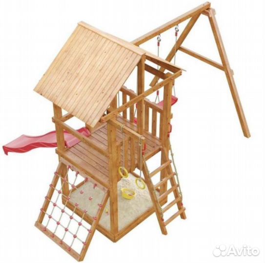 Детская площадка Сибирика с сеткой цвет Savanna