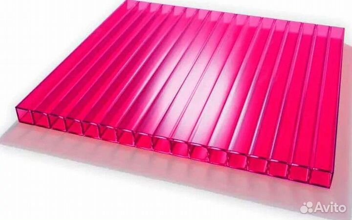 Сотовый поликарбонат 6 мм. гранат